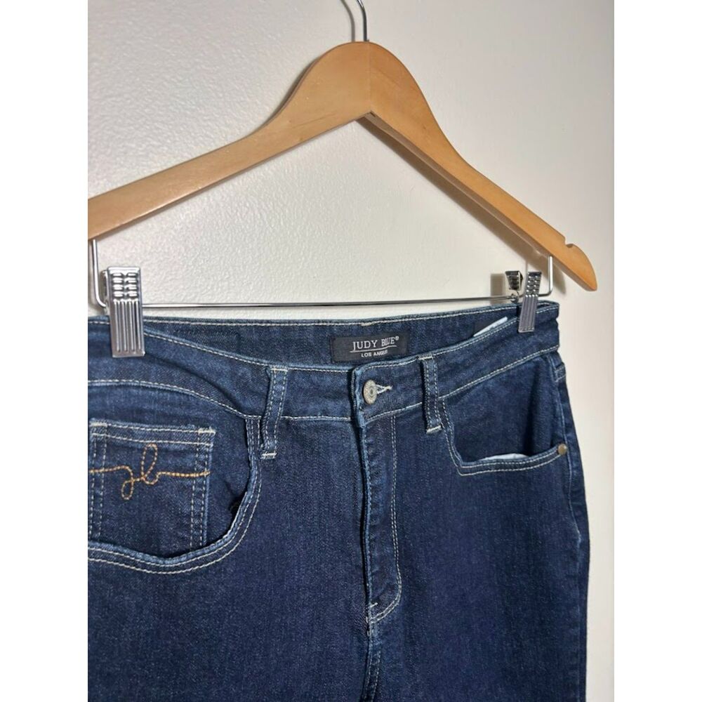Judy Blue Jeans Women's size 7/28 Blue Mom Jean Dark Wash Straight Leg EUC Denim - Picture 3 of 6